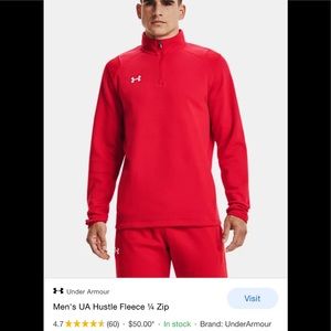 DONATED - Under Armor Mens red 1/4 zip fleece